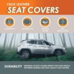 Universal Fit Premier Leatherette Seat Covers - Full Set - Red - Image 5