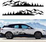 TOMALL 1 Pair 77.4'' Mountain Tree Forest Vinyl Decals for Car Body Door Side Auto Mountains Graphic Stickers Decoration for SUV Off-Road Vehicles Universal Stickers Accessories (B-Black-Large)