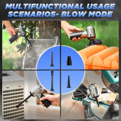 Saker Handheld Car Vacuum Portable Cordless17000PA Mini Air Duster Blower Rechargeable Foldable Vacuum Cleaner with Brushless Motor for Home, Office Pet HL132 Black - Image 5