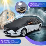 Half Car Cover SUV for Snow, Heavy Duty Roof Cover for All Weather Use, UV, Rain, Sun, Dust Protection Fits Compact/Medium SUV - Image 3