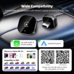 2026 New Wireless CarPlay Adapter for Apple iPhone ＆Android Auto 2 in 1, Mini USB CarPlay Dongle Wired to Wireless, Fast Connection, Compatible with iOS 10+ & Android 11+, Plug and Play (Black) - Image 5