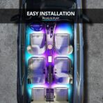 OPT7 Aura DreamColor RGB-IC Car Interior Ambient Light, 6PC Single Row LED Strips, Color Chasing Light Kit w/APP & Remote Control, Universal for Vehicles SUV Truck Pickup Van - Image 4