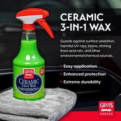 Griot's Garage Ceramic 3-in-1 Wax, SiO2 Spray for Cars, Trucks, and RV’s, Provides Protection and Water Beading on Paint, Wheels, Plastic, Rubber Trim, Chrome, and More, 10978, 22 oz - Image 2