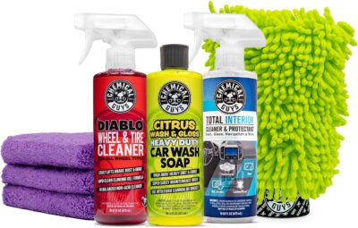 Chemical Guys Car Cleaning Kit - With Car Wash Soap, Wheel Cleaner, Total Interior, Car Wash Mitt - Interior and Exterior Wash Kit With Vehicle Cleaning and Detailing Accessories - 7 Item Kit - Image 9