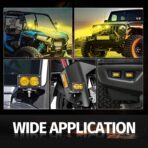 LED Pods Amber, 2Pcs 40W 3 Inch Driving Light Yellow Off Road Light LED Bumper Lights Super Bright LED Work Light Cube Waterproof Combo Fog Light for Truck ATV UTV SUV Motorcycle Boat - Image 7