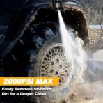 Cordless Pressure Washer with Faucet & Garden Hose Connector, 2 X 5.0AH Batteries, 2000PSI MAX Portable Pressure Washer with Brushless Motor, 4 Speed Adjustment LCD Touch Screen, 6-in-1 Nozzle - Image 2