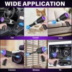 14.5KPA Computer Keyboard Vacuum Cleaner &110000RPM Electric Air Duster 3-in-1,Replaces Canned Air,for PC Tower & Car Laptop Sewing Machine Portable Keyboard Vac USB Desk Crumbs Dust Cleaners - Image 5