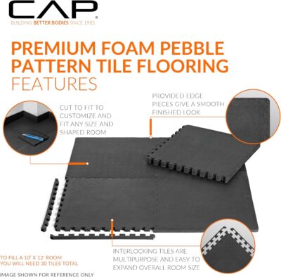 CAP Puzzle Exercise Mats | 1/2” Thick EVA Interlocking Foam Tiles for Home Gym Flooring | Multiple Options - Image 3