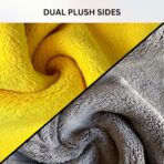The Pro Stuff® Car Detailing Microfiber Towels - 600 GSM Thick Plush Auto Towels | Super Soft Dual-Sided for Cleaning, Washing, Buffing | Tagless, Scratch-Free, Lint Free Cloth (16"x16") (3) - Image 6
