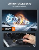 AstroAI Tire Inflator Portable Air Compressor Air Pump for Car Tires-Car Accessories, 9.8Ft Cord-12V DC-Powered Auto Pump with Digital Pressure Gauge, Emergency LED Light for Bicycle, Balloons, Yellow - Image 2