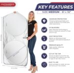 Autoamerics 1-Piece Windshield Sun Shade Standard Silver Foldable Car Front Window Sunshade for Most Cars SUV Truck - Heat Blocker Visor Protector Blocks Max UV Rays and Keeps Your Vehicle Cool Medium - Image 2