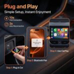 2026 2-in-1 Wireless CarPlay Adapter, Wired to Wireless Apple CarPlay & Android Auto, Mini Dongle Auto-Reconnect Fast Connect, Plug and Play iPhone iOS 10+ Android 11+, Compatible 1000+ Cars - Image 6