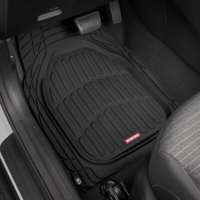 Motor Trend FlexTough Floor Mats for Cars, Black Deep Dish All-Weather Car Mats, Waterproof Trim-to Fit Automotive Floor Mats for Cars Trucks SUV, Universal Floor Liner Car Accessories - Image 2