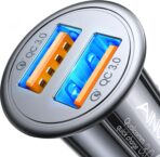 AINOPE USB Car Charger Adapter 45W, Cigarette Lighter USB Charger, Fast Car Charger for Android, [All Metal] QC 3.0 USB Adapter for iPhone 17 Pro Max 16e 16 15 14 13 12 11 Pro Samsung S26 S25 S24 S23