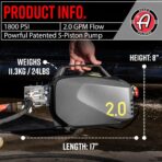 Adam's Polishes Active Pressure Washer 2.0 & Mega Foam Car Soap (5 Item) Powerful, Lightweight, Portable Electric Pressure Washer Sprayer | 1800 PSI, 2.0 GPM | for Car Home Auto Patio RV Motorcycle - Image 4