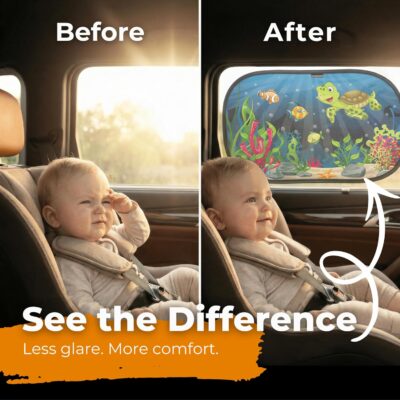 Car Window Shade for Baby with Certified UV-Protection 2 Pack - 20"x12" - Image 3