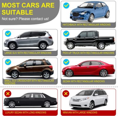 Car Window Shades for Baby, 2 Pack Car Sun Shade for Baby Kids Adults Pet, Large Size Mesh Covers Rear Side Sun Shades for SUV MPV Block UV Rays & Privacy Protection(42"x23") - Image 7