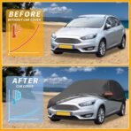 All-Weather Waterproof Car Cover - UV-Resistant Outdoor Full Exterior Protection for Ford Focus Hatchback 2010-2022 Black with Right Side Zipper - Image 4
