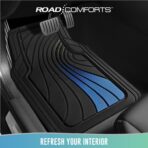 Road Comforts Car Floor Mats Full Set – Front & Rear Car Floor Mats with Aluminum Design, Anti-Slip Backing, All-Weather Protection, Trim-to-Fit Car Mats for Most Sedans, SUVs & Vans - - Blue - Image 2