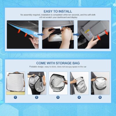 KMF 8pcs Thicken Car Window Shades for Toyota 4Runner 2010-2024 Accessories, 4Runner Windshield Sun Shade Full Window Covers for Side Rear, UV Block and Blackout Protect Privacy for Car Camping - Image 8