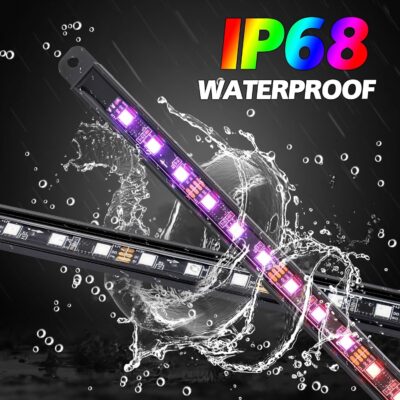 8PCS Car Underglow Light Bar Kit - Wireless App & Remote Control Dreamcolor Chasing Lights, Aluminum Exterior Underbody Multicolor Soundsync Neon Light Strip for Car Truck RV - Image 5