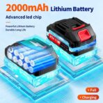 Electric Pressure Washer,Papasbox 1500W Cordless Pressure Washer with 2 * 2.0Ah Battery,Battery Pressure Wash Kit 16FT Hose, Power Cleaner for Patio Floor Fence Deck Indoor - Image 2