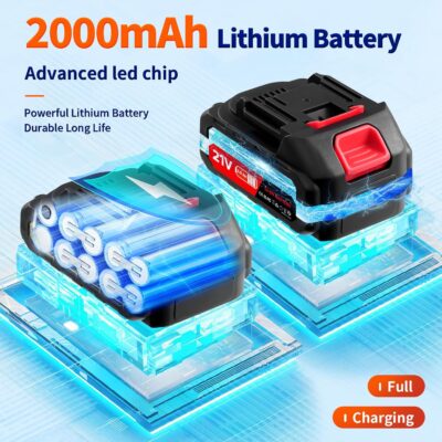 Electric Pressure Washer,Papasbox 1500W Cordless Pressure Washer with 2 * 2.0Ah Battery,Battery Pressure Wash Kit 16FT Hose, Power Cleaner for Patio Floor Fence Deck Indoor - Image 2