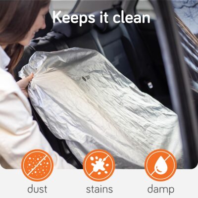 Baby Uma Infant Car Seat Cover Baby - UV Shielding & Heat Blocking Universal Sun Shade for Baby Car Seat, Reflective & Foldable PET Aluminium Cover - Image 6