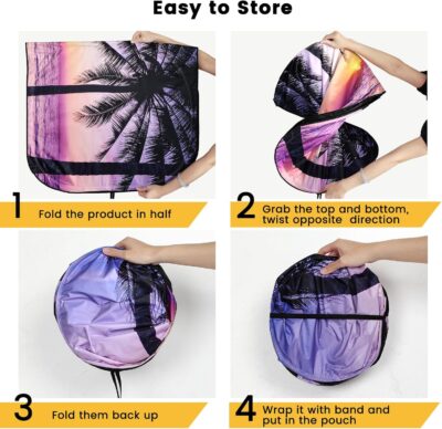 Windshield Sun Shade, Car Sun Shade Windshield, Reflector Sunshade Offers Ultimate Protection for Car Interior, Reflective Polyester Blocks Heat for Cars,Trucks,SUVs (57 x 31.5 in) - Image 6