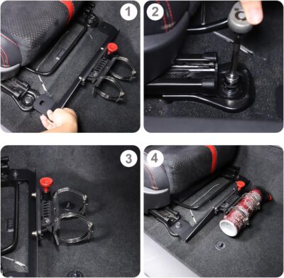 Car fire Extinguisher mounting Bracket Compatible with Toyot@ 86/Subaru BRZ 2022-2026 Fire Extinguishing Installer Under Passenger Seat Quick Release Adjustable Fire Bracket Accessories (Black A) - Image 4