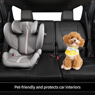 EKR 4runner Seat Covers Full Set 7 Seats 2025 2026,Car Seat Cover for Toyota 4 Runner,Custom Car Seat Protector Waterproof,Leather Car Seat Cushion,Black Car Seat Cover,Leather(Black) - Image 6