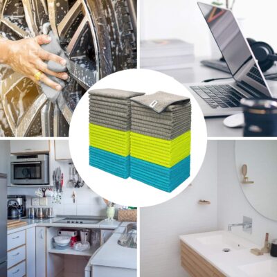 FIXSMITH Microfiber Cleaning Cloth - Pack of 50, Microfiber Towels for Cars 16 x 12 in, Highly Absorbent Cleaning Rags, Lint-Free, Streak-Free Cleaning Cloths for Car Kitchen Home Office - Image 7