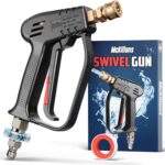 McKillans® Short Pressure Washer Gun with Swivel - High Pressure Water Handle with 3/8" Male Plug and 1/4” Quick Connector Coupler - Power Washer Gun Compatible with Foam Cannon - Car Wash Foam Gun
