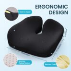 Benazcap Memory Foam Seat Cushion for Office Chair, Ergonomic Chair Cushions for Tailbone Pain Relief, Sciatica & Back Support, Office Chair Cushion & Car Seat Cushion - Image 2