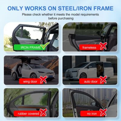 Car Window Shades with 8 Strong Magnets-26.8"x19.7" Dual Layer Car Rear/Side Window Sunshade for Baby Semi-Transparent 2-in-1 Universal Auto Sun Shade for Kid & Pet Protection (2 Pack) Black - Image 6