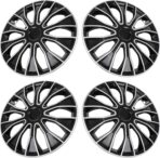 SCITOO 4pcs Wheel Rim Cover Hubcaps Set of 15-Inch Black & Silver can be Easily Installed on Car Truck SUV,Suitable for a Variety of Models,Beautiful and Rust-Proof. - Image 8