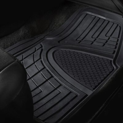 FH Group Automotive Floor Mats - Heavy-Duty Rubber Floor Mats for Cars, Universal Fit Full Set, Climaproof & Trimmable Floor Mats for Most Sedan, SUV, Truck, Black - Image 5
