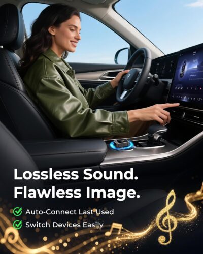 Jemluse Wireless CarPlay Adapter for Apple - Mini Size, Fast Stable Connection Convert Wired to Wireless Car Play Dongle for iPhone iOS 10+, Plug & Play for Cars from 2016+ w/USB-C (Black) - Image 6