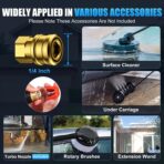 Pressure Washer 5000 PSI Adjustable Pressure, Power Cleaners Powered with 33ft Pressure Hose, 4 Nozzles and 500ml Foam Cannon, Cleaner Machine for Home, Light Blue - Image 5