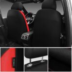 CAR PASS Universal Leather car seat Covers Sport fits Most Cars, SUVs, Trucks, and Vans (Full Set, Black Red) - Image 6