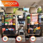 SURDOCA Upgraded Car Organizer with 11-inch Tablet Holder, 8 Pockets, Car Seat Protector for Road Trips - Car Storage and Organizers for Kids - Image 4