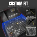 TPE Automotive Floor Mats Custom for 2020-2025 Toyota Corolla(Include Hybrid Exclude Hatchback), All Weather Cover Protection Waterproof Black Floor Liner Front & Rear Row Full Set Car Mats, 3PCS - Image 2