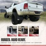 REK GEN ‘Merica Mud Flaps Dually - Heavy Duty Mud Flaps for Trucks and Dually Truck Accessories - Stainless Steel - Easy Install Splash Guard - Made in USA (Black Flag) - Image 4
