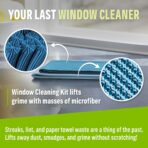 E-Cloth Microfiber Window Cleaning Cloth Kit - Glass Cleaning Cloth for Windows, Mirrors, Cars, Lenses, Eyeglasses, & More, Streak Free Clean, Machine Washable Reusable Towel - Alaskan Blue (2 Kits) - Image 5