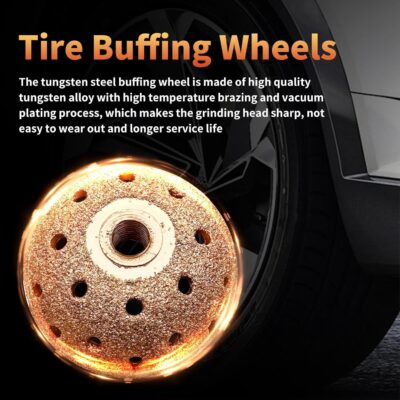 53Pcs Tire Patch Kit Heavy Duty, Tire Repair Tools 42 mm Tungsten Steel Buffing Wheel with 32/42/58mm Tire Patches, Inner Liner Scraper, Tire Patch Roller for Car Motorcycle Bike tractors Grinding - Image 5