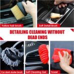 Viewsun 17PCS Car Cleaning Kit, Car Interior Detailing Kit with Red High Power Handheld Vacuum, Detailing Brush Set, Windshield Cleaner, Cleaning Gel, Complete Auto Accessories for Women - Image 4