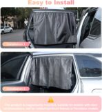 Magnetic Car Window Shades for Baby - Dual-Layer Sun Protection Car Curtains for Rear Side Windows - 2 in 1 Side Window Sun Shade with Enhanced UV Block and Privacy Protection, Fits Most Cars - Image 2