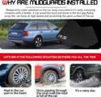 XUKEY 4pcs Black Universal Mudflaps for Car Pickup SUV Van Truck Front Rear Mud Flaps Splash Guards Fender Flares Mudguards with Hardware - Image 2