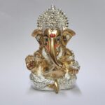 Ganesha Idol Ganesh for Car Dashboard Statue Ganpati Vinayaka Vinayagar Figurine Diwali Gifts Home Decor Luck, Success for Small Murti Puja Lord Gift Office Desk Room 3.5 Inches