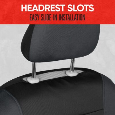 Motor Trend Gray Cloth Car Seat Covers for Front Seats – Premium Automotive Bucket Seat Covers, Made for Vehicles with Removable Headrests, Interior Covers for Car Truck Van SUV Seat Protector - Image 3